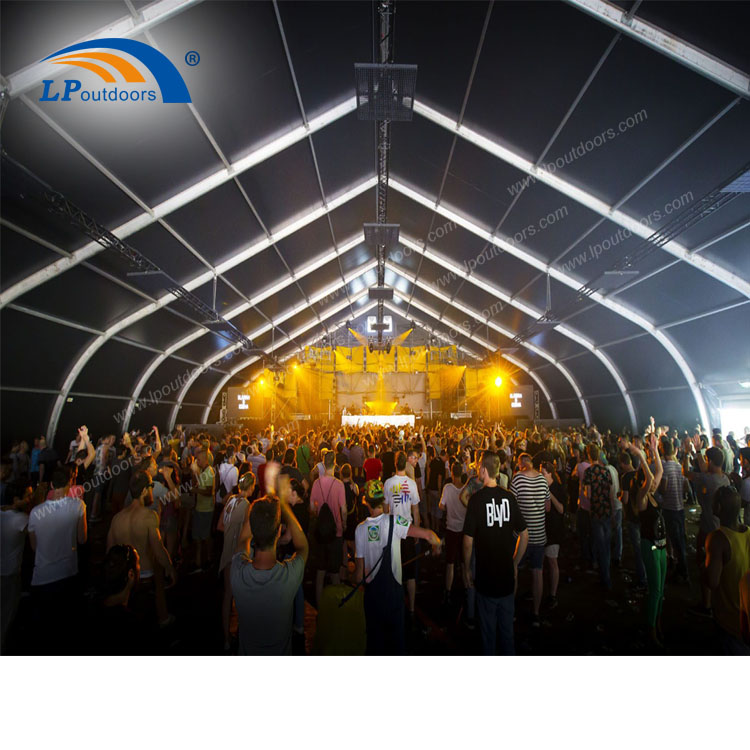 Tente de chapiteau courbe en aluminium blanc de luxe de 30 m pour le festival de musique