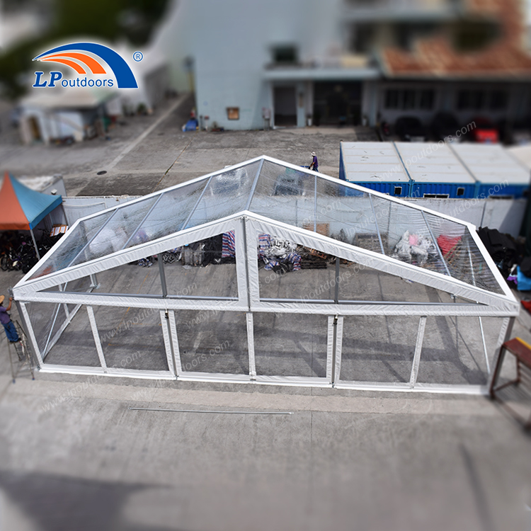 Tente de chapiteau de fête transparente à l'extérieur avec toit en PVC transparent de 1200g² pour restaurant